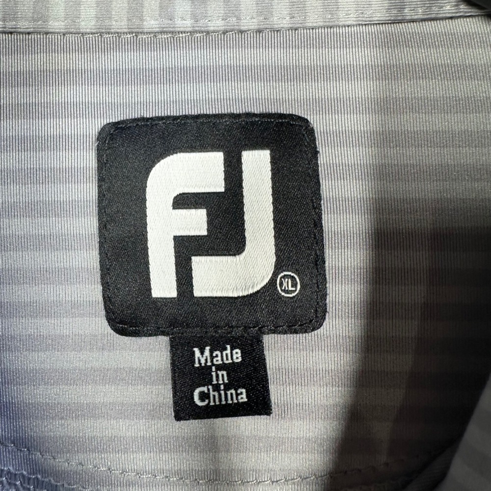 FootJoy Striped Polo Shirt Mens XL Grey Performance Golf Short Sleeve Top 5004 - Picture 2 of 7